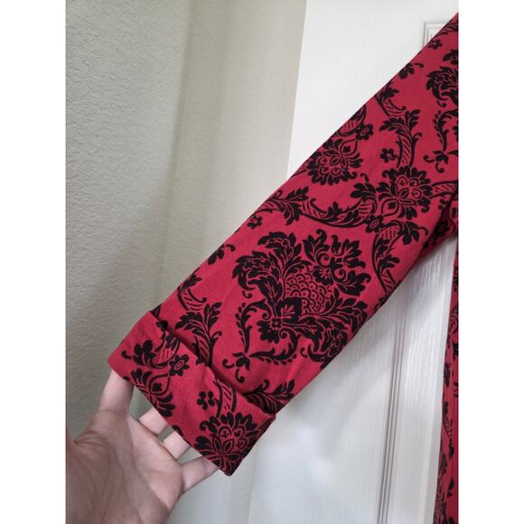 Soma Red Black Paisley Print Cotton Modal Stretch Sleepshirt Pajamas, Size Large - Picture 7 of 14